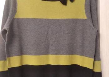 Sweter damski szaro-limonkowy F&F