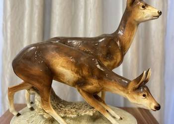 Wanke Royal Dux figurka myśliwska porcelanowa jeleń sarna na