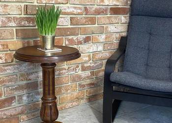 Stolik orzechowy, kwietnik podstawa lite drewno