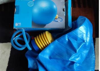 Piłka gimnastyczna 65 cm niebieska + pompka + pudełko