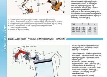 Osłona ochronna do prasy hydraulicznej, osłona mocowana na magnes