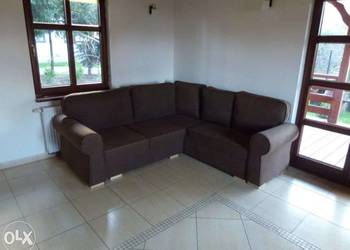 Kanapa rogowa 215 x 215 cm z funkcją spania schowek