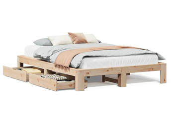 Rama łóżka bez materaca lite drewno sosnowe 160x200 cm WM-3308993