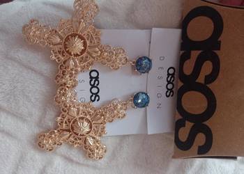 ASOS/ Duże, Bogato zdobione kolczyki z Londynu, krzyż, NOWE
