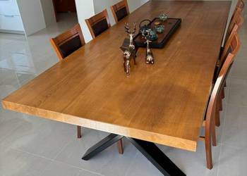 Solidny stół dębowy 250 × 100 cm – wykonany na zamówienie | Stan idealny