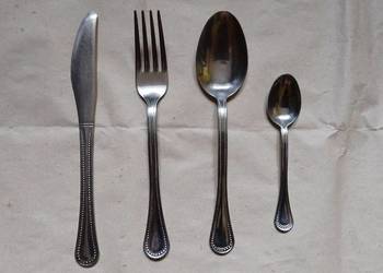 Włoskie sztućce vintage INOX 18/C ITALY – zestaw 21 sztuk PRL