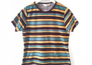 Welurowa bluzka w paski top Dorothy Perkins 40 Vintage