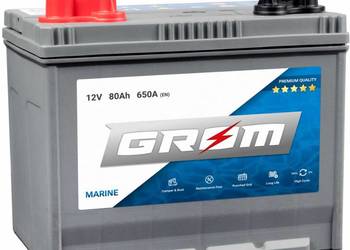 AKUMULATOR 80Ah 650A GROM MARINE PŁOCK CHOPINA 1 DARMOWA DOSTAWA