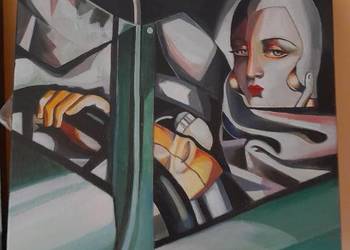 Sprzedam obraz Tamara Łempicka Kobieta w zielonym bugatti