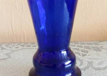 Wazon szklany kryształowy kobaltowy wys.17,5cm