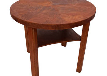 Okrągły stolik kawowy, Mid-Century, Art Deco, po renowacji, Niemcy, lata 60