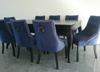 Pikowane tapicerowane krzesło chesterfield hampton z kołatką