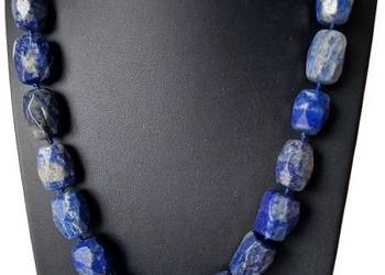 LAPIS LAZULI LAZURYT NATURALNY PIRYT NASZYJNIK DUŻE KAMIENIE