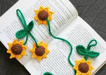 Słoneczniki wykonane na szydełku