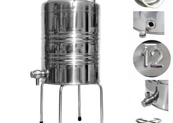 Antałek Dyspenser stal nierdzewna inox Beczka 12L z kranem gwint 1/2 cala