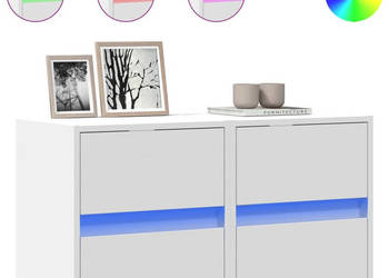 Ścienne szafki TV z LED 2 szt. białe 41x31x45 cm WM-852272