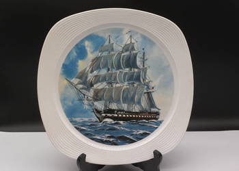 Kolekcjonerski Talerz Porcelanowy ARZBERG – Żaglowiec "U.S.S. Constitution"