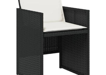 Krzesła ogrodowe z poduszkami 4 szt. czarne polirattan WM-4007435