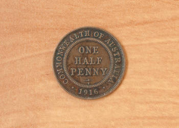 NUMIZMATYKA - Australia 1916 ONE HALF 1/2 PENNY (bdb stan)