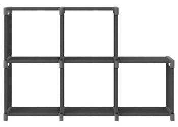 Regał z 5 przegrodami szary 103 x 30 x 725 cm tkanina WM-322604