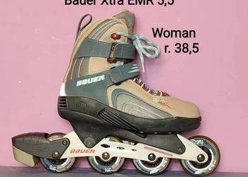 Rolki BAUER Xtra EMR 5,5 dla kobiet - prawie nowe - rozmiar 38,5 /24,5 cm [