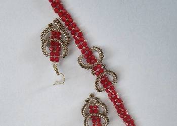 Bransoletka damska z kolczykami - dł.19 cm