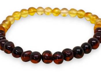 Bransoletka z bursztynu, BURSZTYN bałtycki barok koniak, cytryna #910
