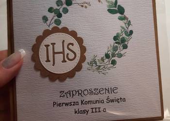 Zaproszenie na komunie dla nauczyciela personalizowane