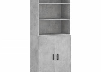 Witrynka szarość betonu 695x34x180 cm materiał drewnopochodny WM-3189257