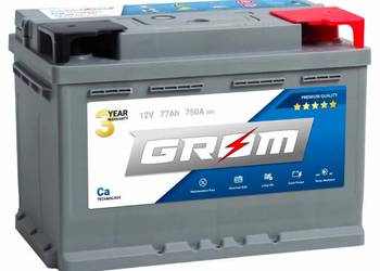 Akumulator GROM Premium 77Ah 750A EN DTR Prawy Plus