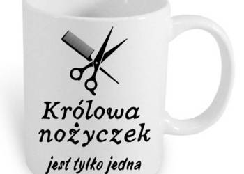Kubek dla fryzjerki lub barbera "Królowa nożyczek jest tylko jedna"
