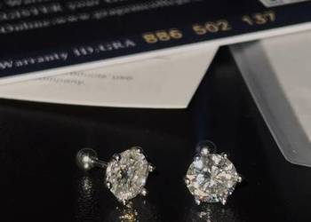 Kolczyki moissanite earrings sztyfty vvs1 srebro 925 icedout 2 karaty