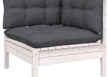 2-osobowa sofa ogrodowa z poduszkami białe drewno sosnowe WM-806647