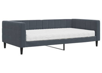 Sofa z materacem do spania ciemnoszara aksamit 100x200 cm WM-3196675