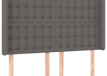 Zagłówek do łóżka z LED szary 147x16x118/128cm sztuczna skóra WM-3124142
