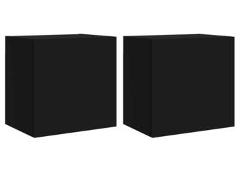 Ścienne szafki TV 2 szt. czarne 405x30x40 cm WM-836899