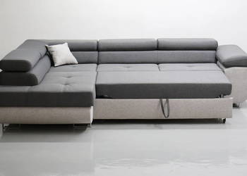 TNU Narożnik funkcja spania pojemnik regulowane zagłówki Ciemny popiel salo