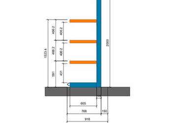 Regał wspornikowy nowy 2m x 3m x 0,6m - 4 kolumny