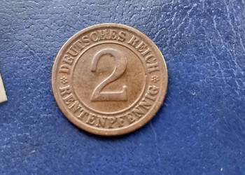 Stare monety 2 rentenpfennig 1924 F Niemcy