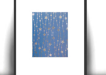 granatowy plakat do domu, mały plakat, boho dekoracja A4