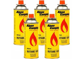 Zestaw 5 x GAZ KARTUSZ ALPEN CAMPING Nabój Gazowy 400ml
