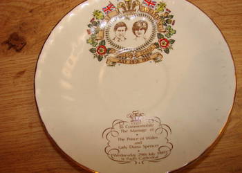 Karol i Diana 1981r porcelanowy talerzyk Aynsley