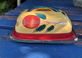 Porcelanowa maselniczka kwiatowa w kwiaty