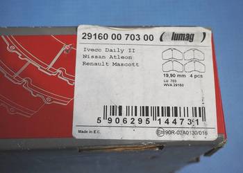 Klocki hamulcowe WVA 29160 Lumag