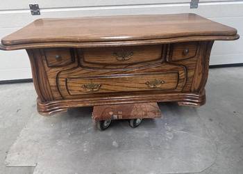 Piękna dębowa ława z szufladami 123cm