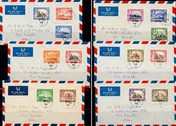 ADEN 1948-kompletna seria na kopertach lotniczych.Gratis wysyłka!