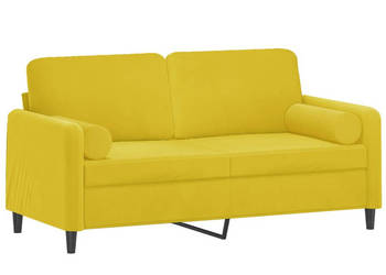 2-osobowa sofa z poduszkami żółta 140 cm aksamit WM-3200887
