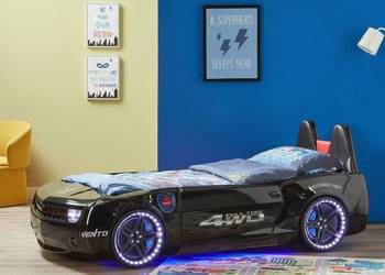 Łóżko auto samochód Camaro Dodge LED pilot