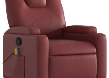 vidaXL Rozkładany fotel masujący, winna czerwień(SKU:3724000