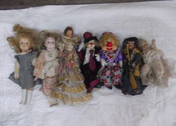 Mała kolekcja starych porcelanowych ceramiczny lalek 7 szt.
